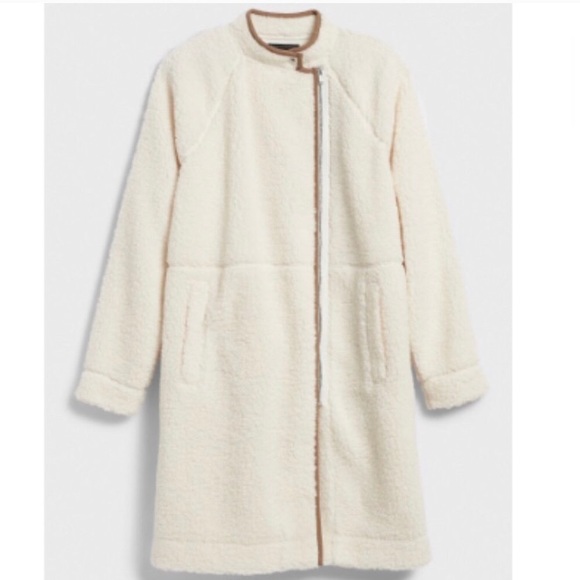 long white sherpa coat